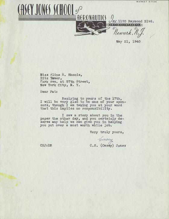Letter from Casey Jones, May 21, 1940 (Source: Roberts) 